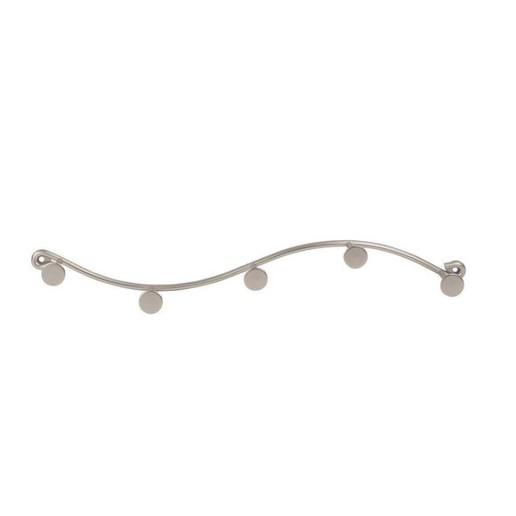 5-Hook Single Wall Mount Rack in Satin Nickel - Picture 6 of 6